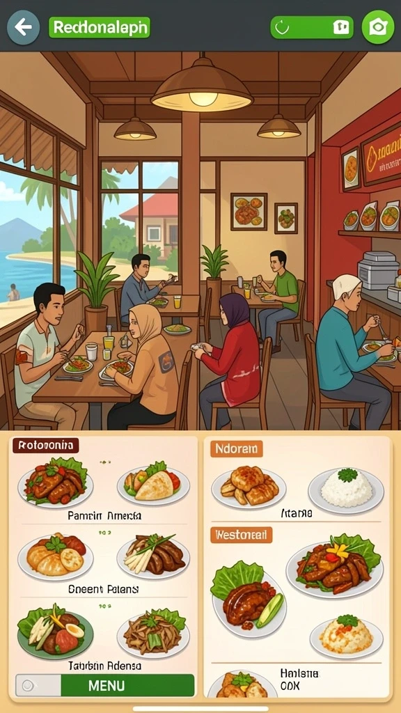 Tampilan menu utama yang menarik dan intuitif.