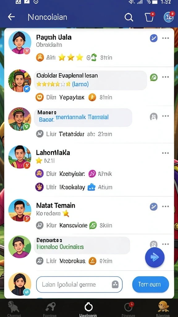 Level penuh warna dan tantangan.