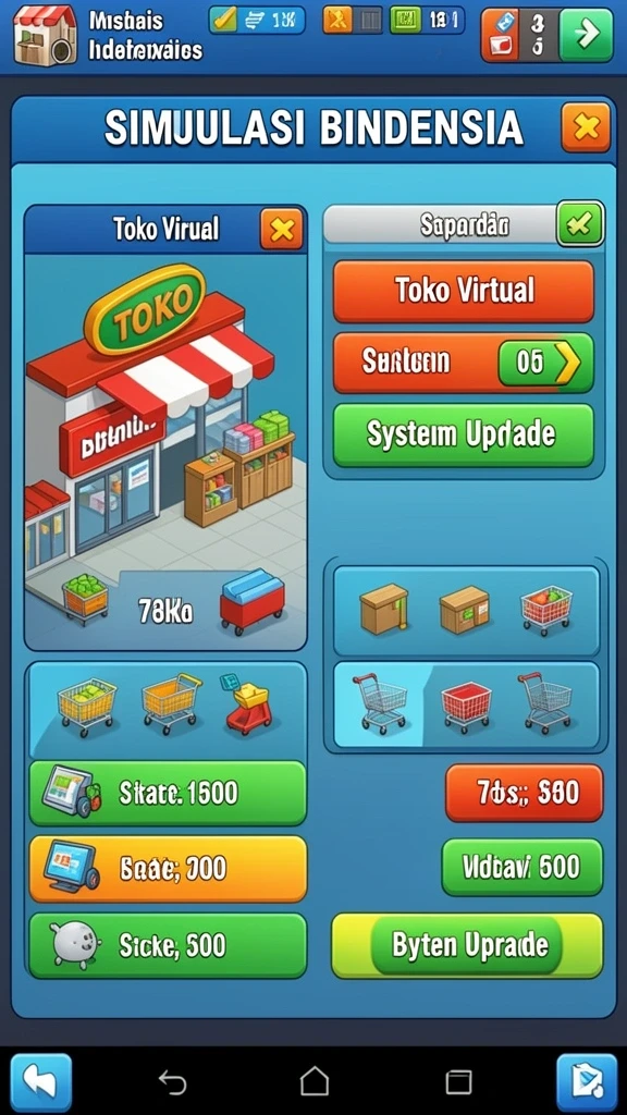 Tampilan menu utama game F08 yang menarik.