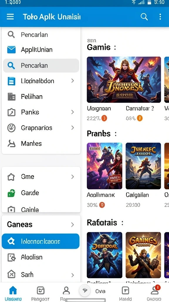 Tampilan awal permainan yang penuh warna.